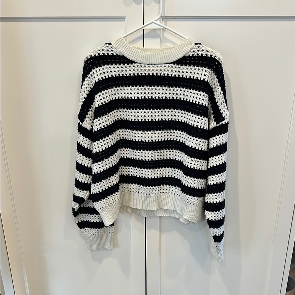 Striped navy and White Sweater